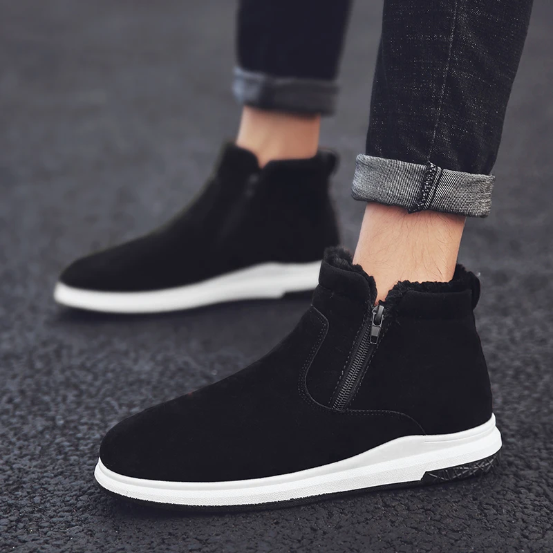 

Winter Boots Men Brand Trend Winter Warm Shoes Waterproof Snow Boots For Man Side Zipper Ankle Boot Fur Lined Botas Hombre
