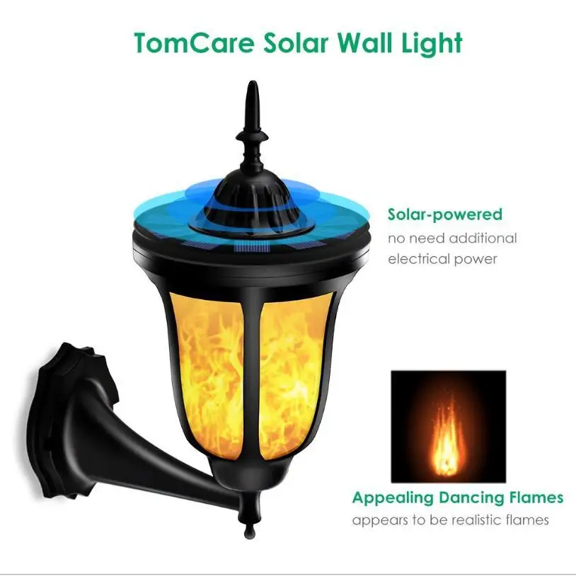 

Solar Wall Lights Outdoor Christmas Motion Sensor Lamp Flickering Flames Light for Garden Yard Pathway Front Door Patio Porch