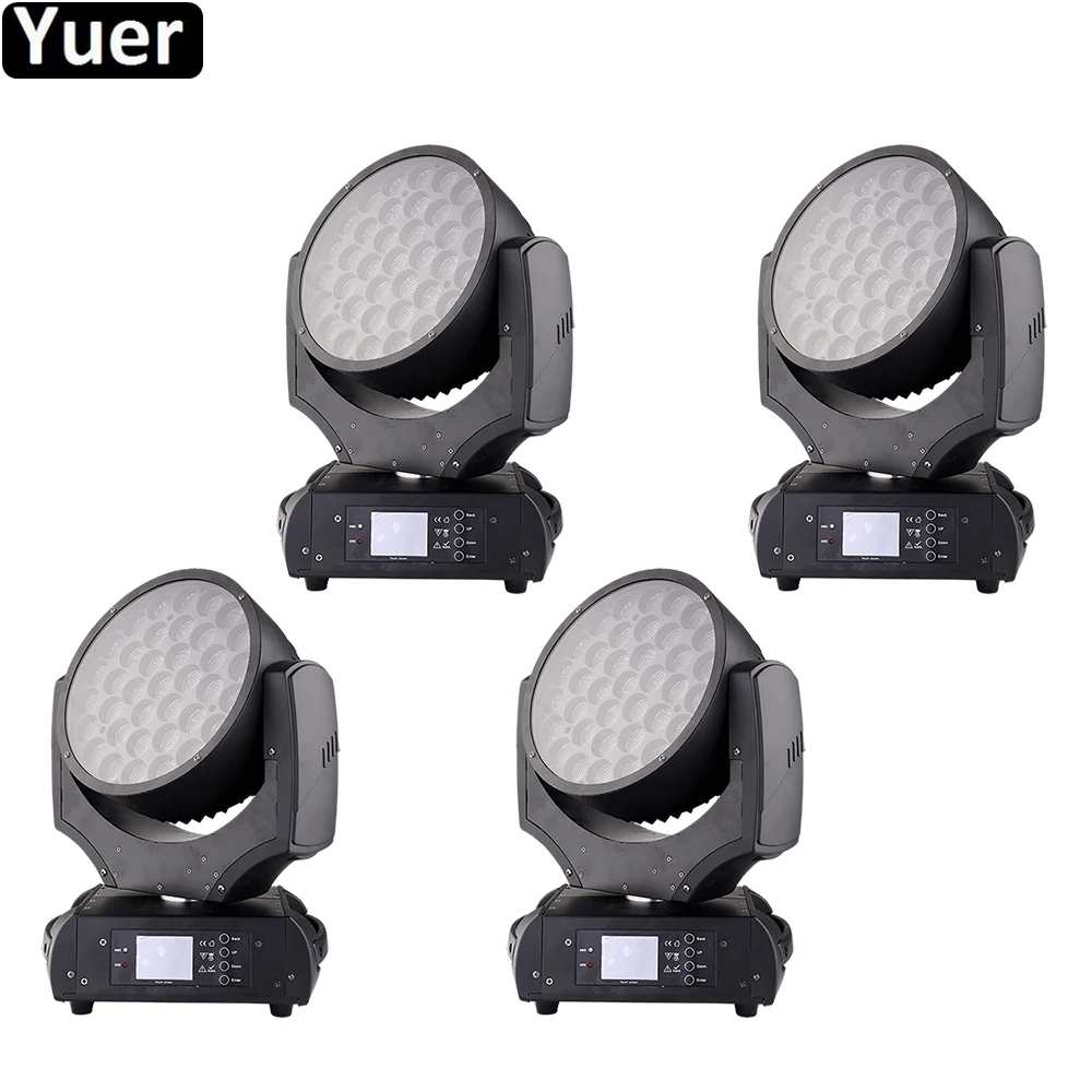 4Pcs/Lot Music Stage Lighting 37x20W LED RGBW 4IN1 Zoom Wash Moving Head Light DMX Sound Party Lights Club Disco DJ Lighting 18 led rgb mixed flashing strobe lights sound activated dj disco party music christmas wash light flash stage lighting effect