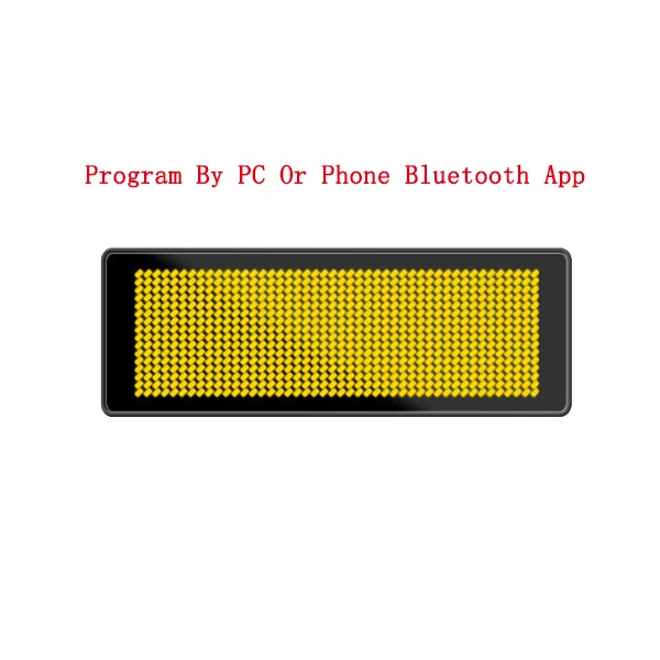 Brief Rechargeable Led Name Tag Mini Digital Bluetooth APP Programmable Scrolling Message Tag Badge Sign Support All Languages - Цвет: Yellow-B