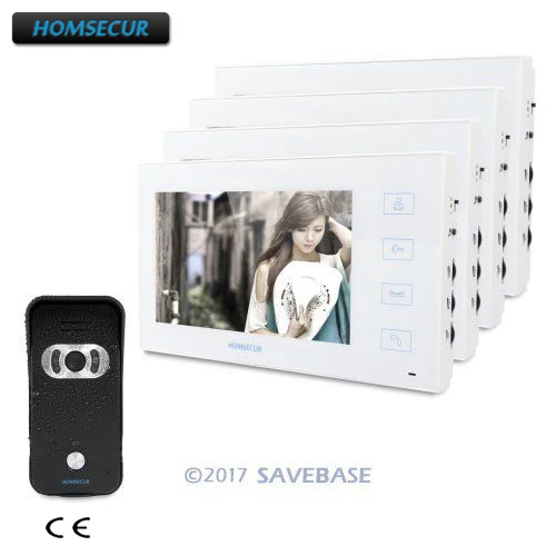 

HOMSECUR 7" Video Door Entry Phone Call System with Outstanding Video&Audio Performance 1V4