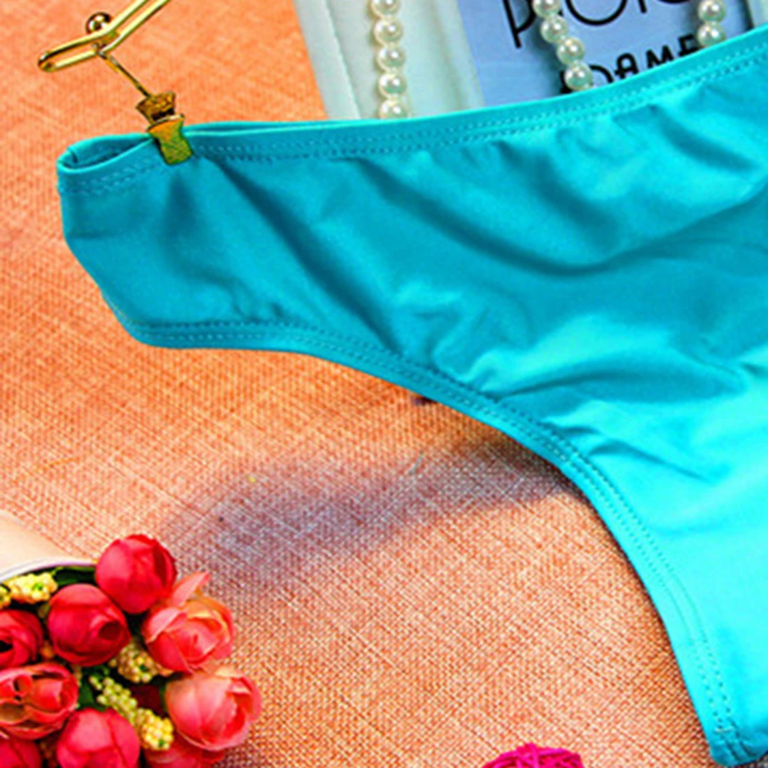 Женский бразильский сексуальный купальник бикини, стринги с вырезами в виде сердца, пляжная одежда с Т-образным вырезом на спине, Пляжные штаны