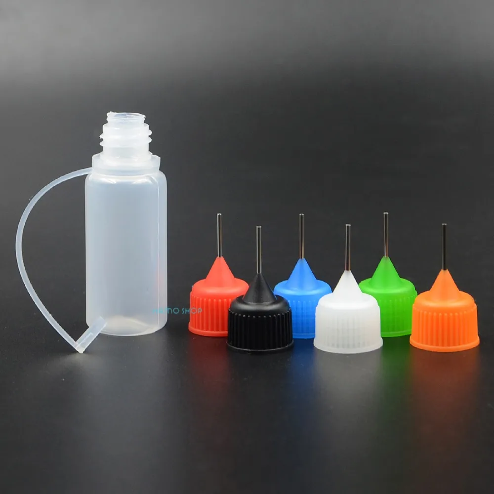 

6pcs 10ml Mix 6 Colors Empty Plastic Squeezable Liquid Dropper Filling Bottles Needle Tip LDPE