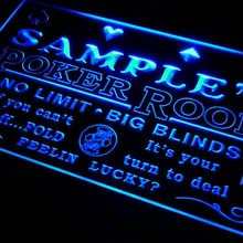 Pd-tm для персонализированного названия покер, казино комната пивной бар неоновые световые знаки с вкл/выкл переключатель 7 цветов 4 размера