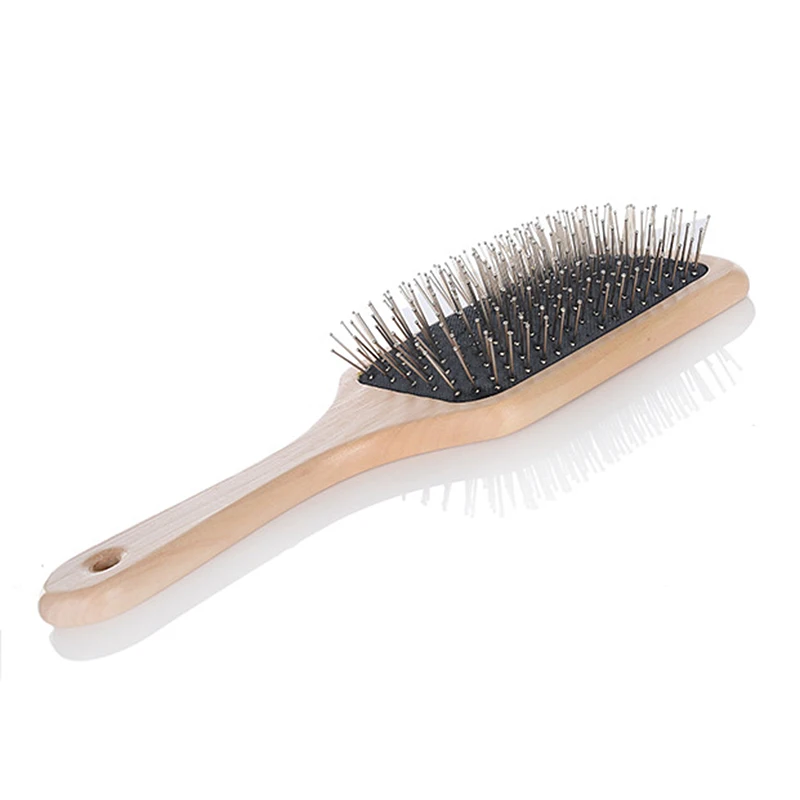 Hot New Wooden Handle Massage Hair Brush with Metal Pins Message Comb with Air Cushion wyt77