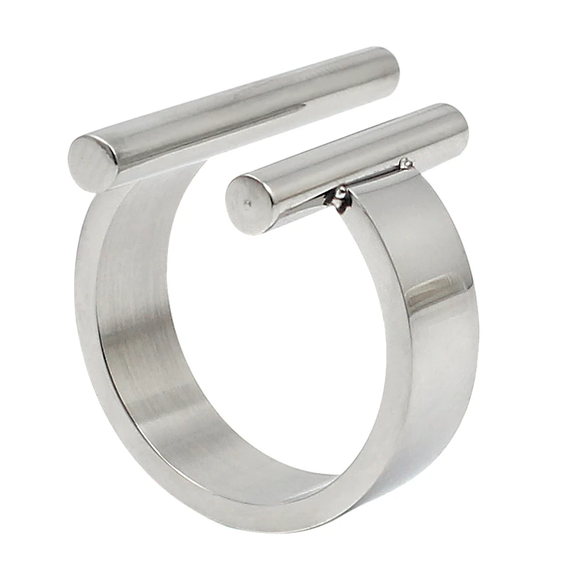 Open Finger Rings for Women Luxury Silver Color Irregular Jewelry Fashion Stainless Steel New Arrival