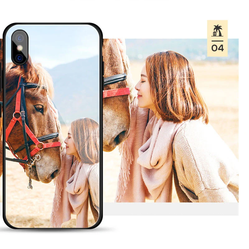 Personal CUSTOM Print Tempered Glass Phone Case for X XS XSMAX XR 8 8 Plus 7 7 Plus 66s 66s Plus DTY Design Photos Phone Capas104