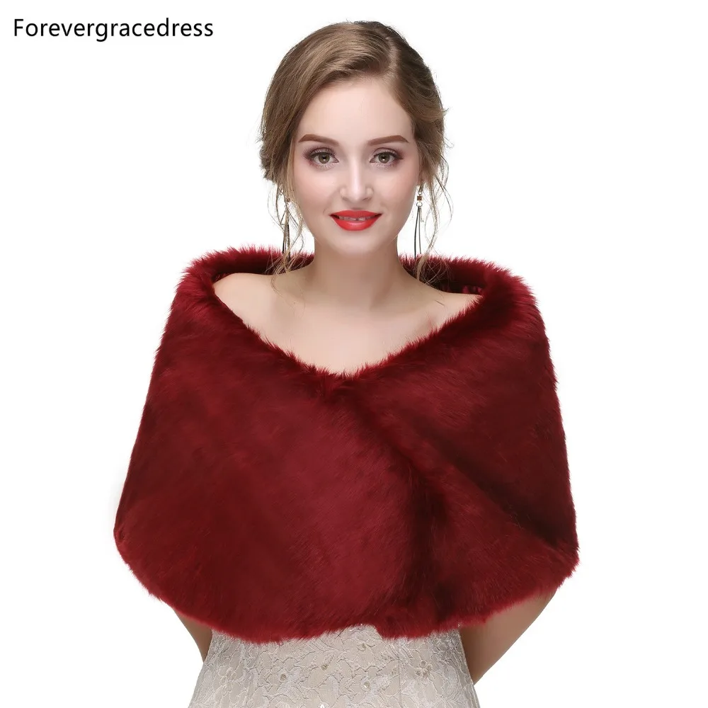 

Forevergracedress 2019 Elegant Soft Autumn Winter Faux Fur Bride Wedding Wraps Bolero Jackets Bridal Coats Shawls Scarves PJ455