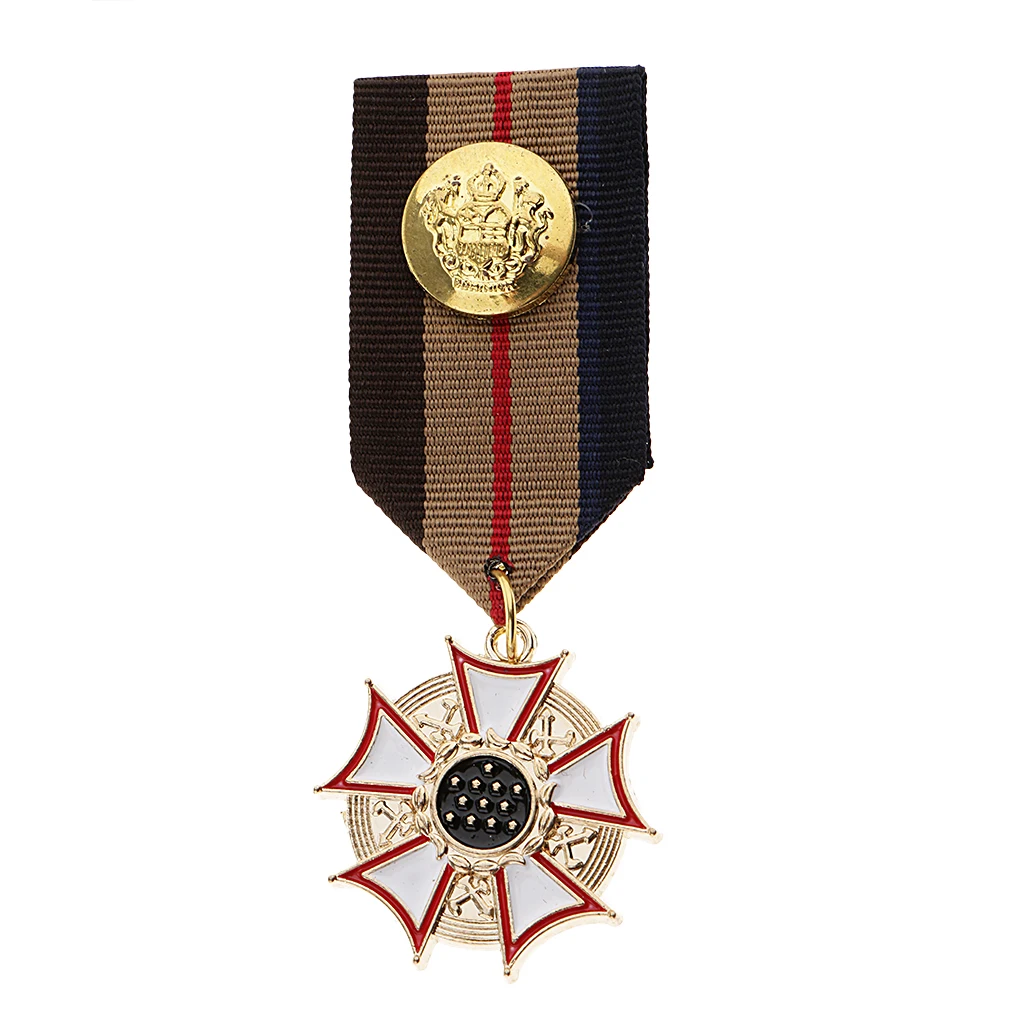 4Pcs Fabric Cloth Vintage Geometric Pendant Medal Uniform Badge Brooch Pin