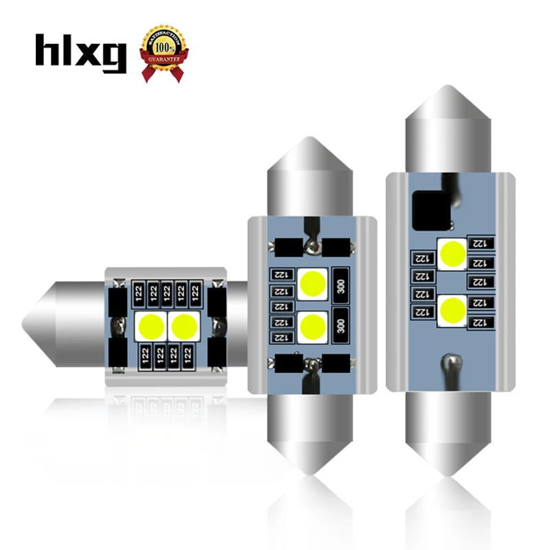 Hlxg 2шт Festoon 36 мм 41 31 39 C5W C10W 3030 светодиодный CANBUS автомобильный | Отзывы и видеообзор