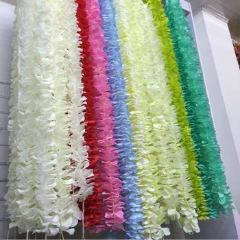 

Elegant white Orchid Wisteria Vines Each Strip 50CM Long Silk Artificial Decorative Flowers Wreaths For Wedding Party Decoratio