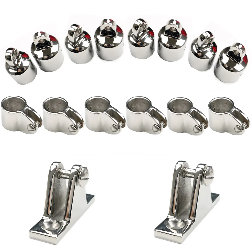 

Marine Grade 316 Stainless Steel Bimini Top Fitting Slide Sleave Cap 22.2/25.4 mm and Base Mount Hinge Set 60mm