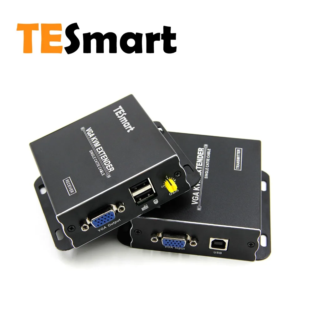 TESmart VGA KVM удлинитель Высокое качество 300 м USB VGA ИК KVM удлинитель по CAT5e/6 (один удлинитель TX + один удлинитель RX)