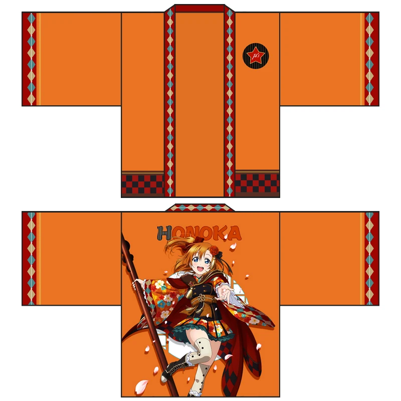 

LoveLive u's Taisho Awaken Print Haori Men & Women Halloween Cloak Cosplay Costume Love Live Sonoda Umi Japanese Kimono Yukata