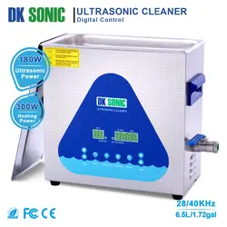 DK sonic ультра sonic Очиститель 6.5L 180 W для Ювелирные изделия из монет очки зуб накладные лезвия отвертки металлическая Запчасти форсунки 28/40 кГц