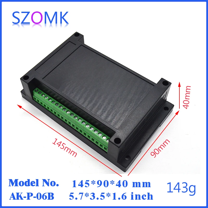 

abs plastic PLC din rail project box with terminal block (1 pc) 145*90*40mm instrument box control enclosure pcb junction box