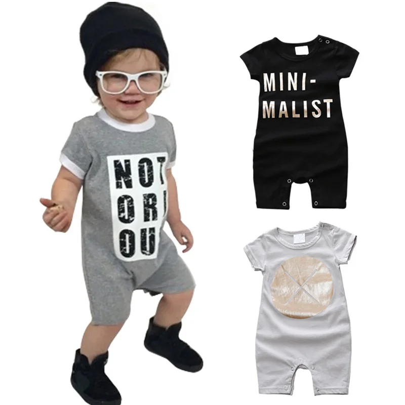 Newborn Clothing Baby Boy Clothes Infant Rompers Short Sleeve Letter