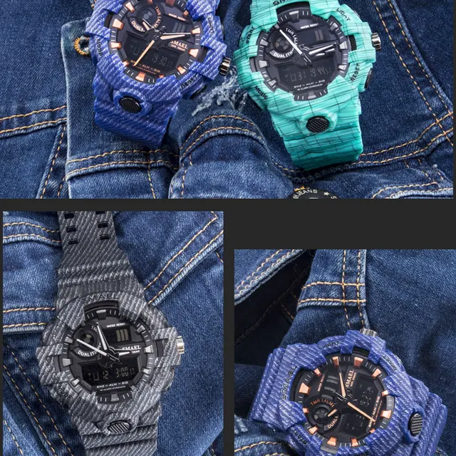 SMAEL Brand Luxury Cowboy Sport zegarek nowy mężczyźni Military Zegarki Analog Army cyfrowy Writwatch 8001 wodoodporny zegar mężczyźni Watch tanie i dobre opinie Quartz Wristwatches Complete Calendar Shock Resistant Rattrapante Stop Watch LED display Auto Date Water Resistant Chronograph Back Light Multiple Time Zone Alarm Perpetual Calendar SMAEL Brand Luxury Cowboy Sport zegarek nowy mężczyźni Military Zegarki Analog Army cyfrowy Writwatch 8001 wodoodporny zegar mężczyźni Watch tanie i dobre opinie Quartz Wristwatches Complete Calendar Shock Resistant Rattrapante Stop Watch LED display Auto Date Water Resistant Chronograph Back Light Multiple Time Zone Alarm Perpetual Calendar