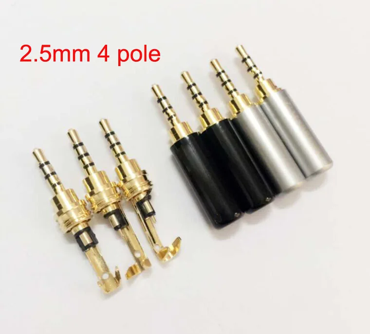 Copper 3ring 4pole 4conductor 2.5mm Solder connection plug jack