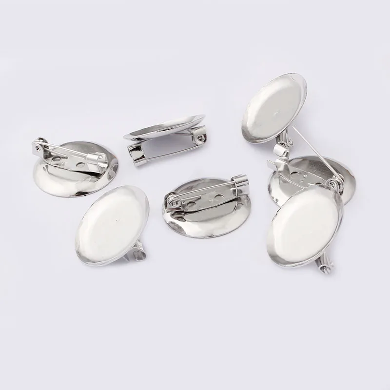

10pcs DIY brooch base 20mm/25mm Dual Brooch Back Base With Safety Pin use for brooch and hair jewelry