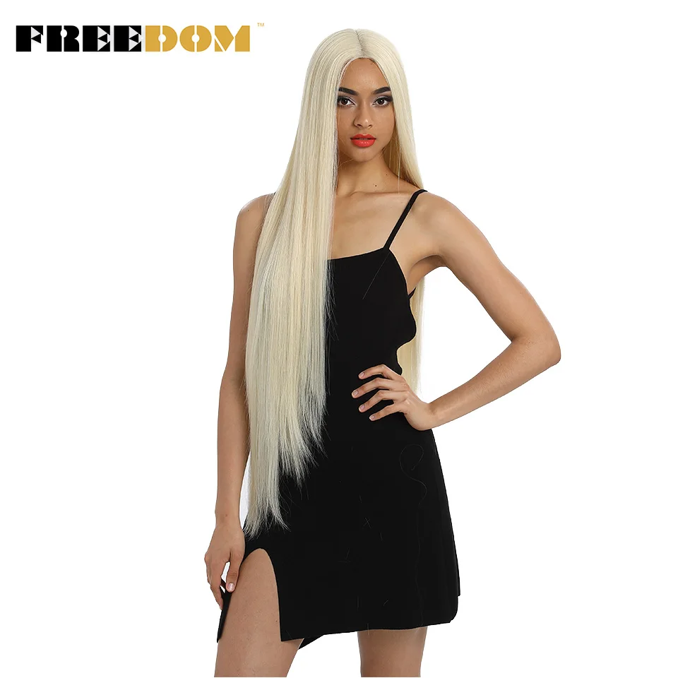 Peluca frontal de encaje sintético de la libertad para las mujeres negras de la cena larga 38 pulgadas Ombre Rubio 3 pelucas naturales del pelo recto pelucas de Cosplay Peluca frontal de encaje sintético de la libertad para las mujeres negras de la cena larga 38 pulgadas Ombre Rubio 3 pelucas naturales del pelo recto pelucas de Cosplay
