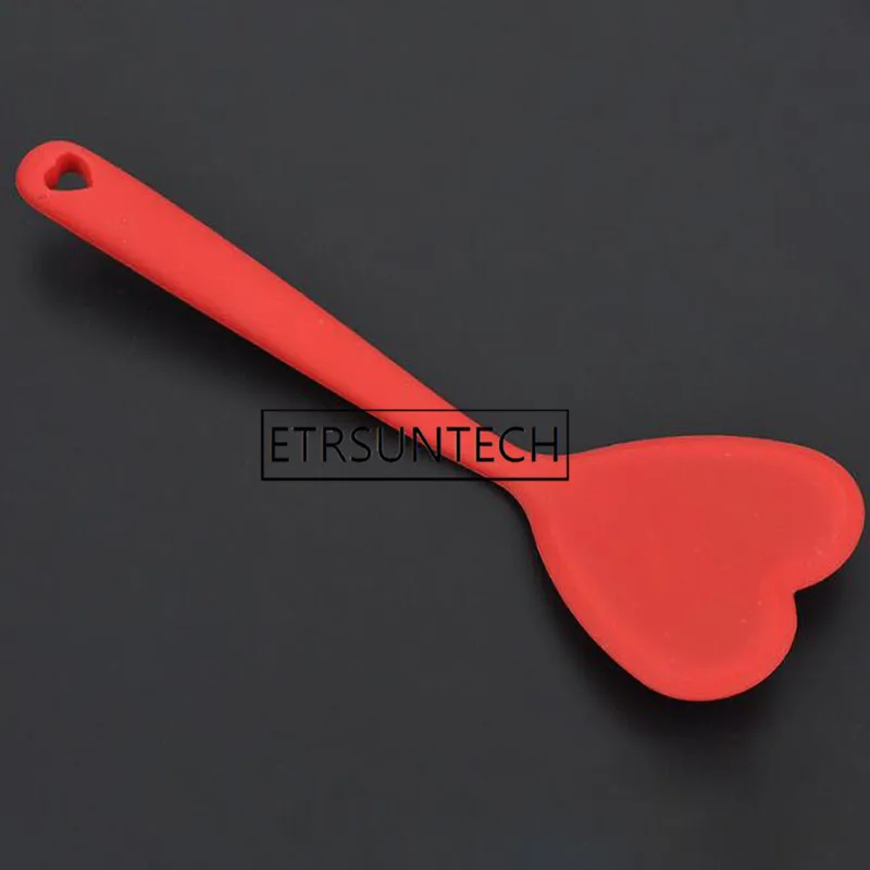  50pcs Cake Silicone Spatula Utensil Red Heart Shape Spoon Baking & Pastry Spatulas Scraper Non-Stic