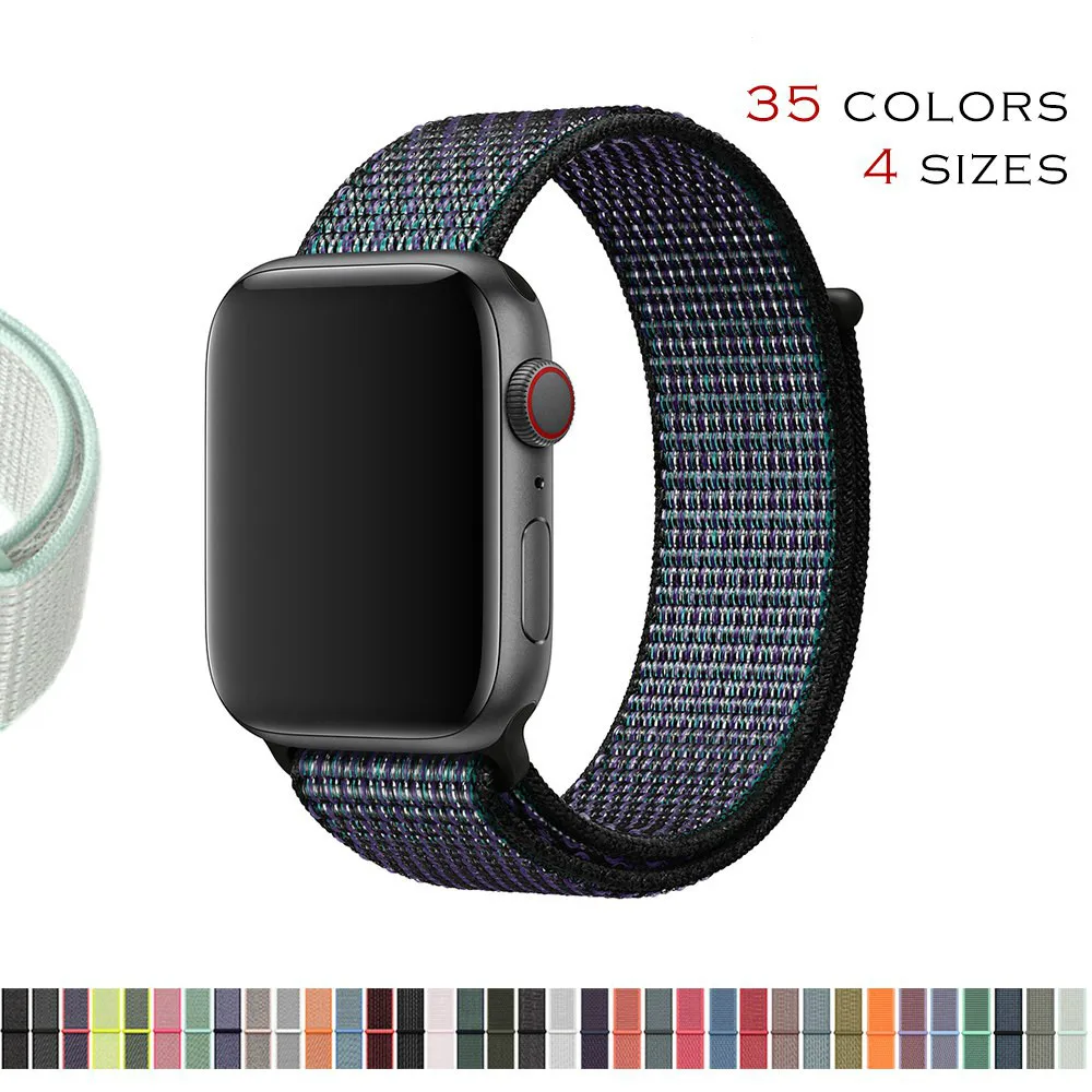 Спортивная петля для apple watch band series 4 3 2 1 светоотражающий ремешок iwatch двухслойный