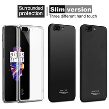 IMAK Oneplus 5 Case Oneplus 5 A5000 Cover Shockproof Silicone Soft Transparent TPU Case With Screen Protector