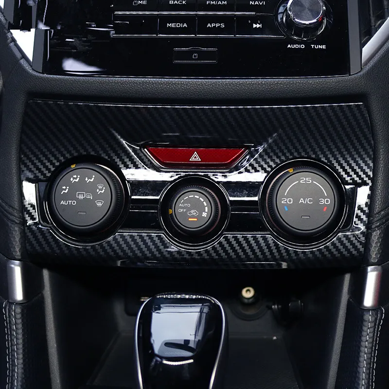 

Stainless Steel Black Carbon Fibre Air Conditioner Decorated Frame Cover For Subaru Forester 2019 AA497