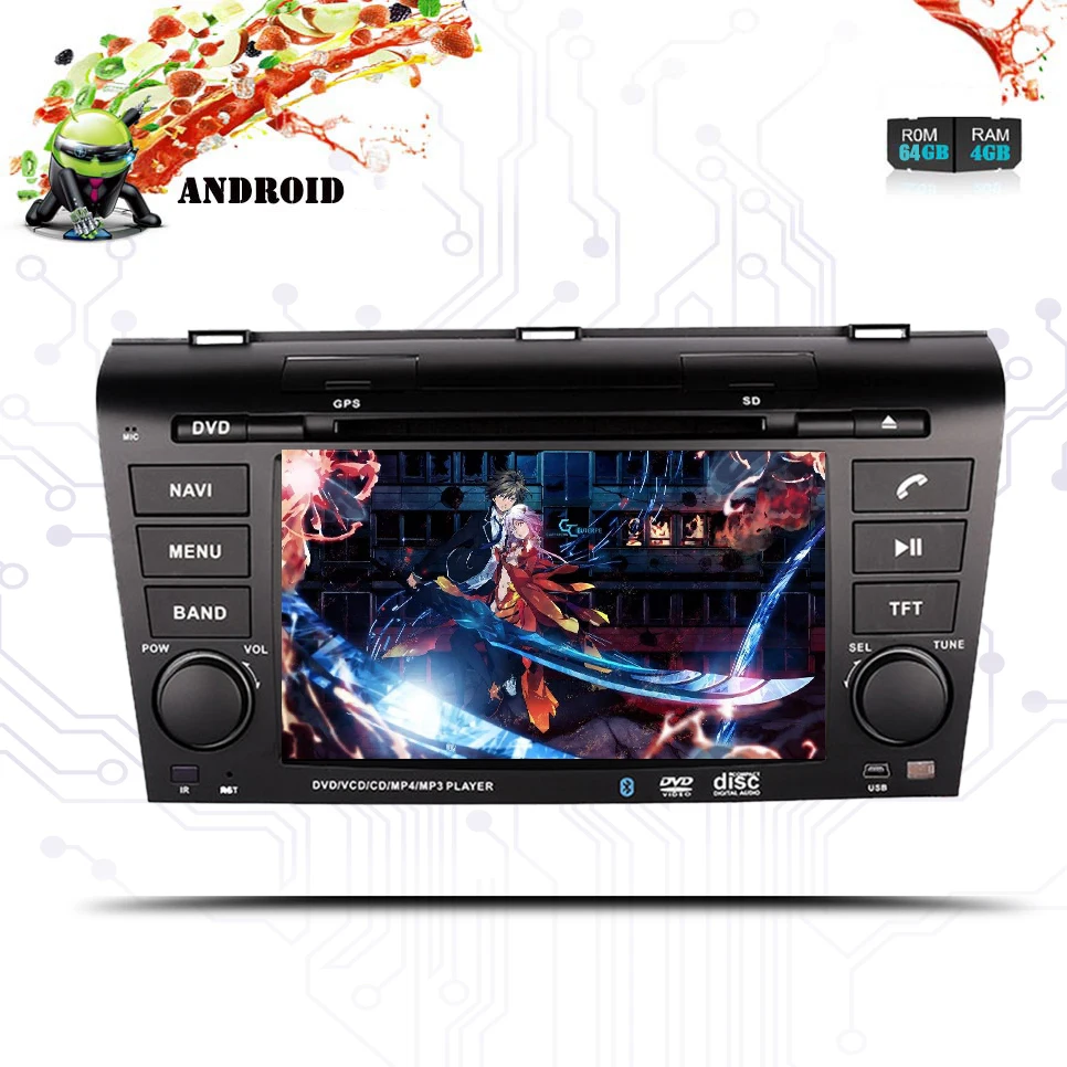 IPS экран Android 10.0Car DVD мультимедийный плеер для Mazda 3 2004 2005 2006 2007 2008 2009 с WiFi Bluetooth радио