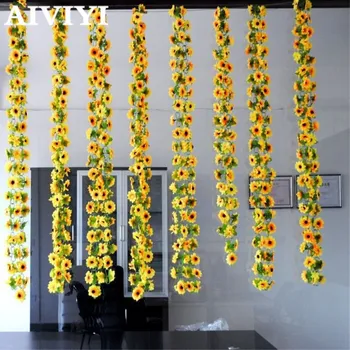 

Artificial flowers vine simulation flower cane Sunflower cane Sunflower rattan home flowers decoration wholesale