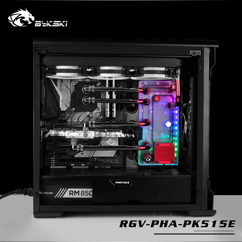 BYKSKI акриловая доска водный канал решение использовать для PHANTEKS 515E чехол для ЦП и блок GPU/3PIN RGB свет/Intead резервуар