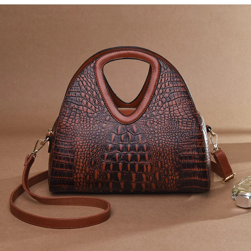 Роскошные дизайнерские сумки Rodful, женские сумки из крокодиловой кожи, винтажная большая сумка на плечо, женская сумка из натуральной кожи, Женская коричневая сумка