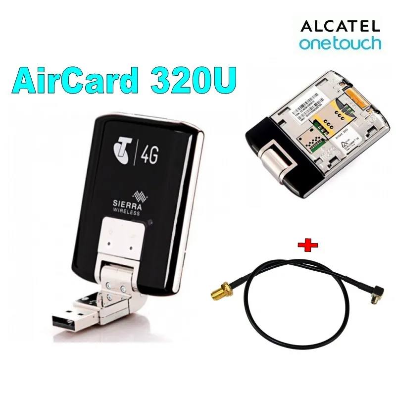 Разблокированный Беспроводной USB модем Sierra Aircard 320U 100 Мбит/с 4G LTE 1800/2600 МГц + внешний