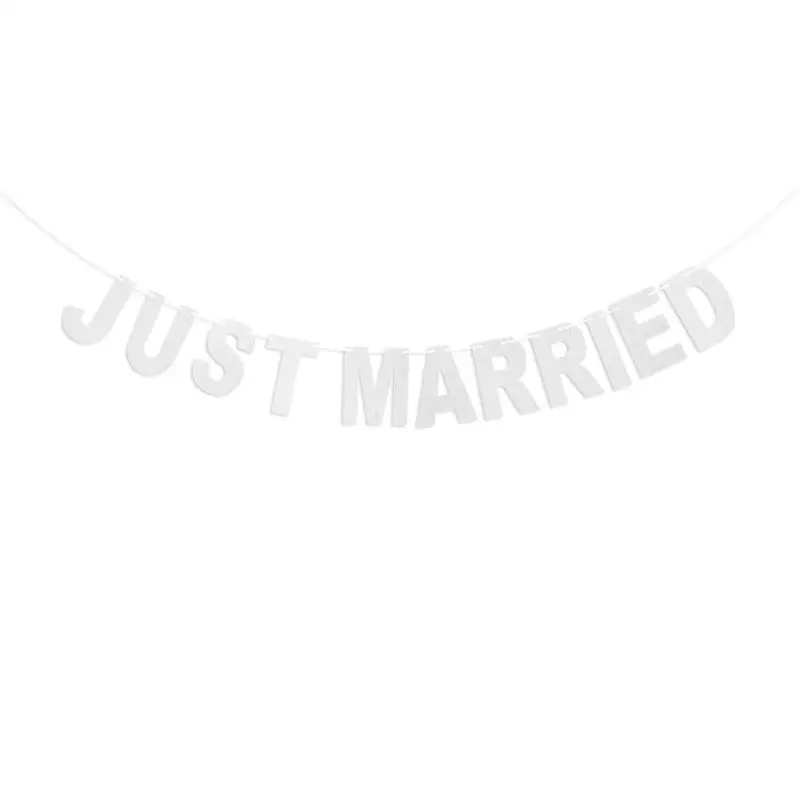 

3 Meters JUST MARRIED Glitter Paper Bunting Banners Wedding Garlands Photo Booth Props Wedding Reception Signs
