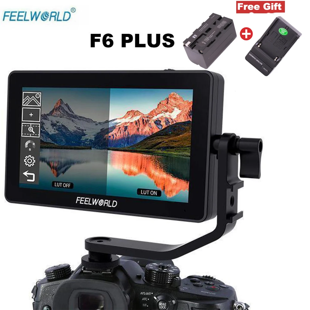 Feelworld F6 PLUS монитор из алюминиевого сплава 5,5 дюйма с сенсорным экраном с монитором DSLR камера 4 K микро один дисплей