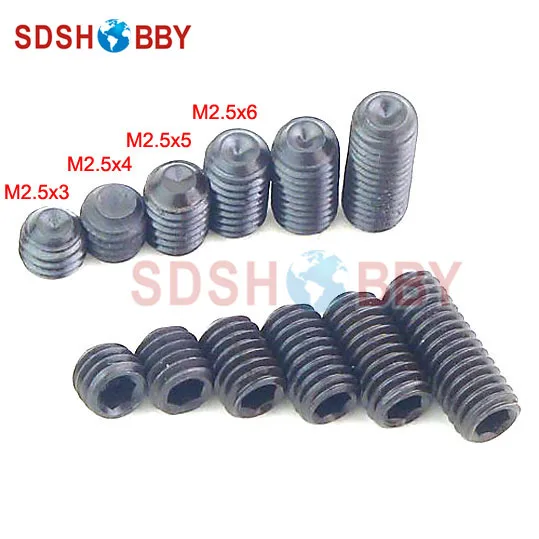 

100pcs* Hex Socket Set Screws/ Hex Socket Headless Screws M2.5x3/ M2.5x 4/ M2.5x 5/ M2.5x 6mm