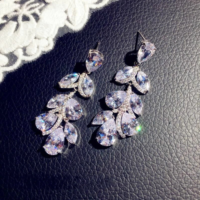 

Cute Water Drop Bling Zircon Stone Long Stud Earrings Korean Earrings for Women Fashion Jewelry Best Gift 2019