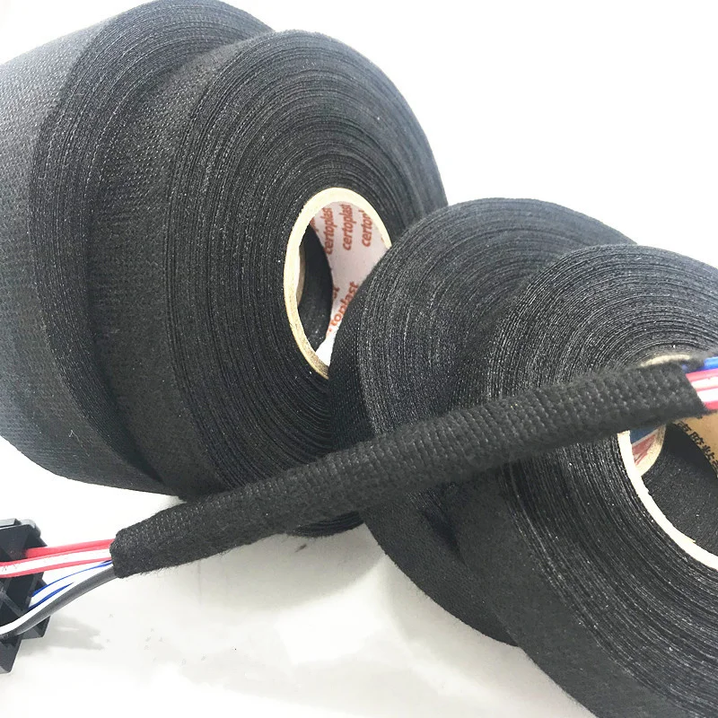 19 мм x 15 м жгуты жгута проводов теплоизоляционные черные фланелевые автомобильные анти-погремушки самоклеющиеся войлочные ленты защита кабеля