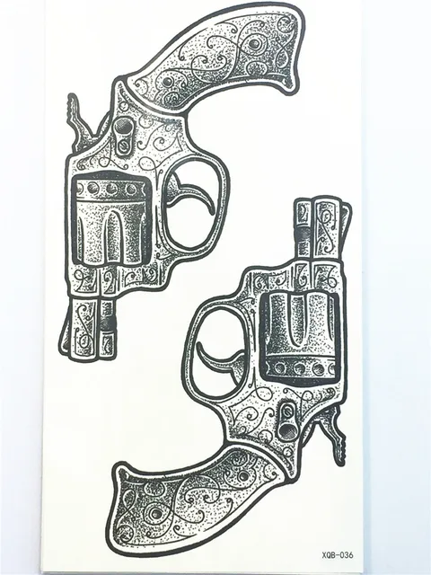new 2017 sexy tatuagem tattoo body art double gun tattoo stickers 21 new 2017 sexy tatuagem tattoo body art double gun tattoo stickers 21 11 cm waterproof
