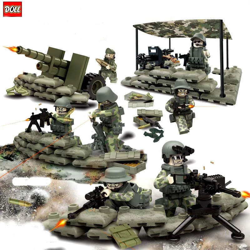 New Arrival Task Force Jungle Commando Minifigure Weapon Building Blocks Military Army Camp Model Bricks Toy