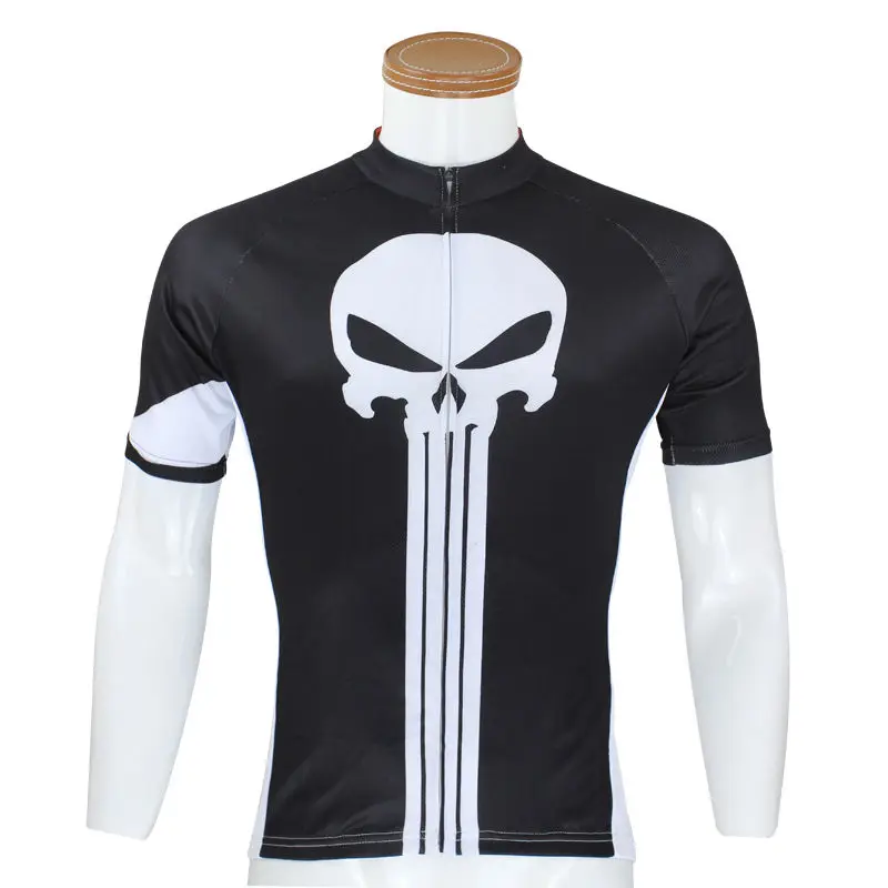 

Punisher Vintage Cycling Jersey Men's Bike Riding Bicycle Shirts S-5XL Black