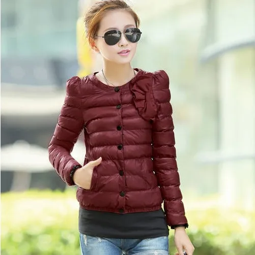 Purplish red parka Женское пальто, парки, одноцветное однобортное, с бантом, с длинным рукавом, короткое пальто, верхняя одежда, M-XXL, chaqueta mujer C89497 - Цвет: Purplish red parka