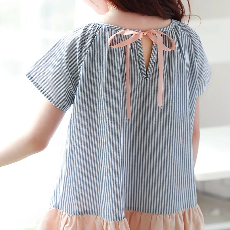 Baby Girl Kids Summer Korean Short-Sleeves Cotton Ruffle Bowknot Dress C#P5 Baby Girl Kids Summer Korean Short-Sleeves Cotton Ruffle Bowknot Dress C#P5
