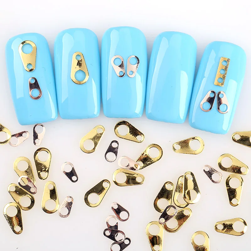 20 шт./упак. 3D украшение для ногтей Золото Серебро дизайн металлические ногти искусство украшения из страз для шармов аксессуары для маникюра