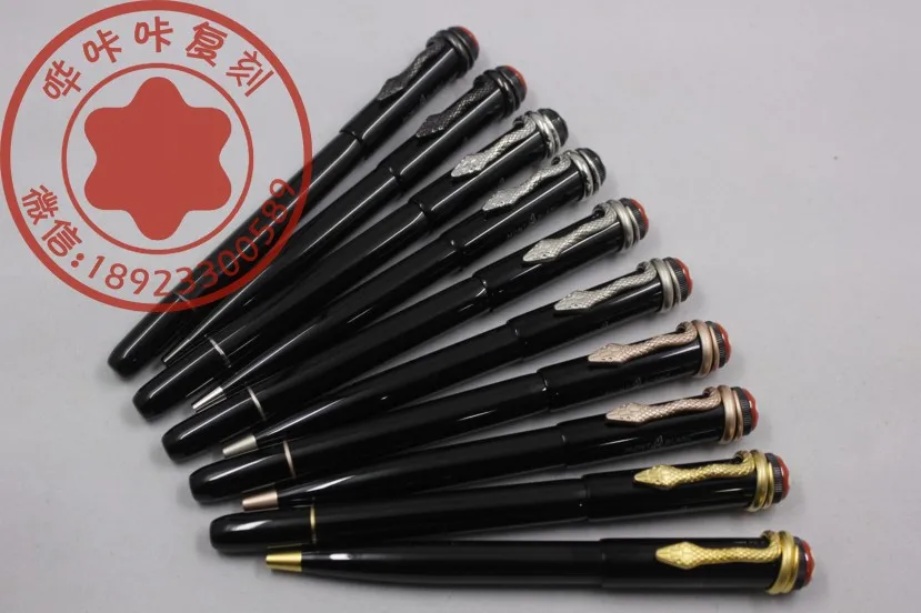 

2018 inheritance series 110 anniversary Black Roller Ball Pen Snake Clip in vintage Ballpoint Pen