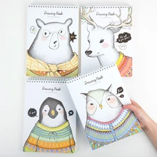 Балык рисунок Бумага студент эскиз книга Kawaii Мультфильм бумага для рисования 40 листов эскиз книга искусство рисуйте наброски картина питания