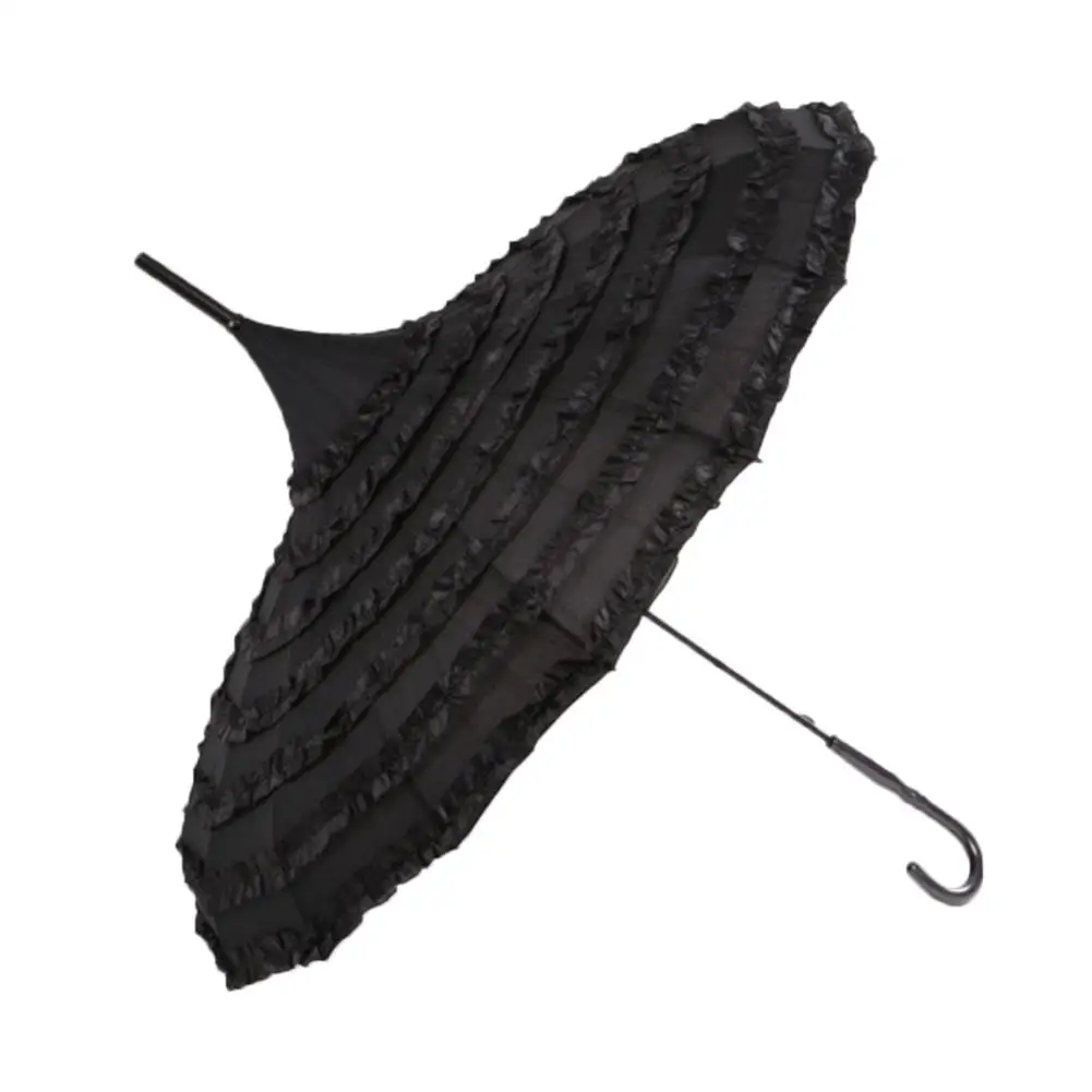 

Ladies Sunproof Umbrella Lace Princess Umbrella Pagoda-Shaped Long Handle Wedding Photography Props