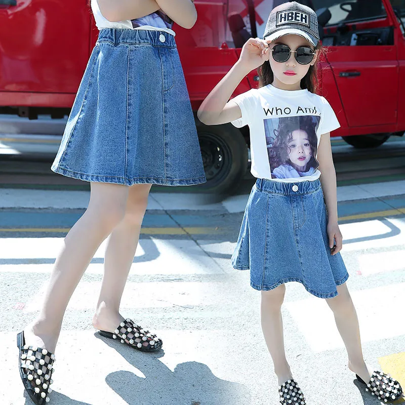 Blue Denim Mini Skirt for Girls Ages 4-13 - Children's Jeans Skirt image 5