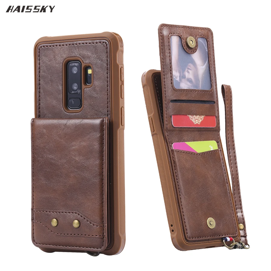 

HAISSKY PU Leather Case For Samsung S9 Case S9 Plus Wallet Card Holder For Samsung Galaxy S8 S8 Plus Flip Cover Phone Fundas